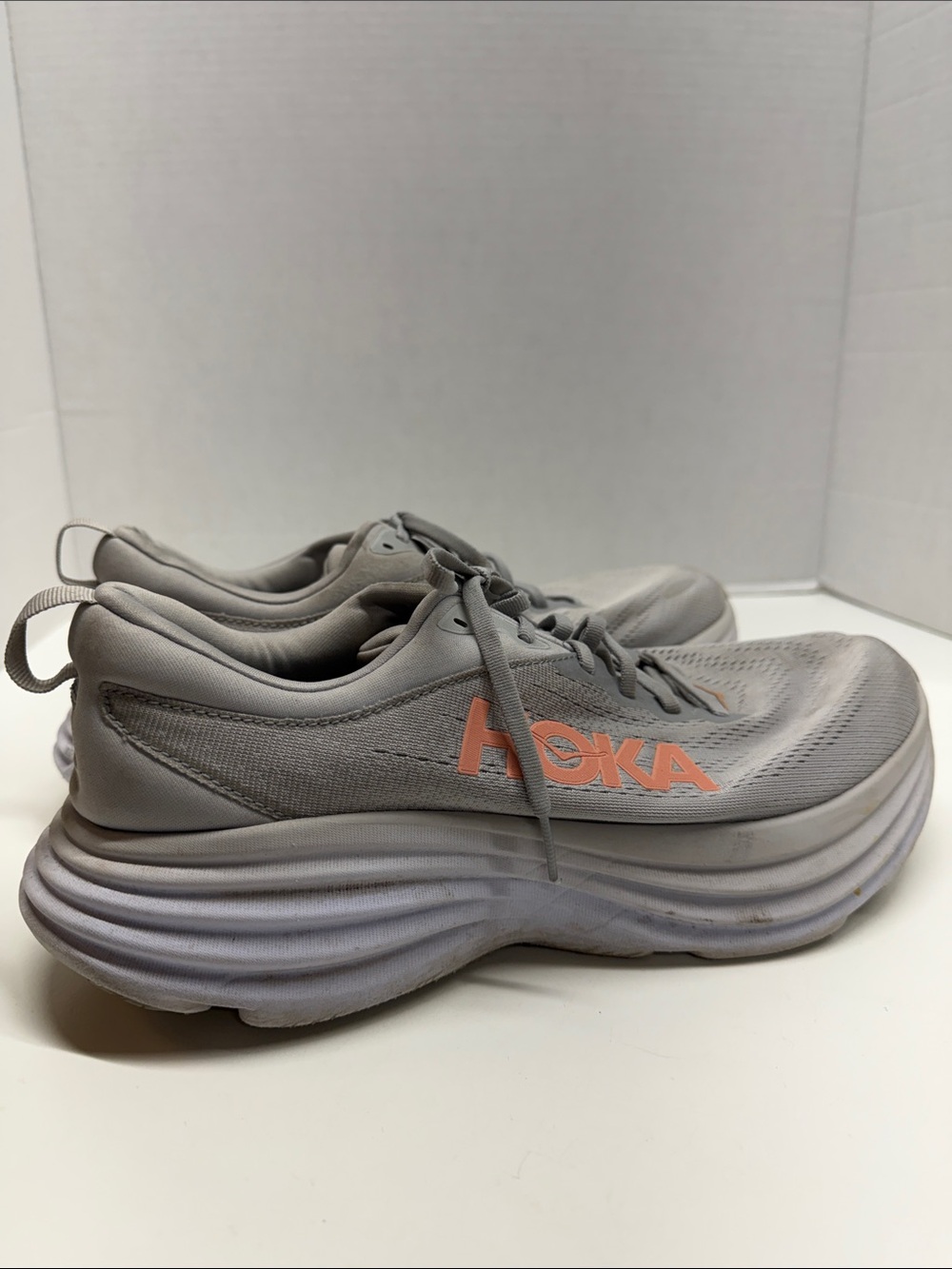 Hoka Bondi 8 Sneakers Running Athletic Shoes Sneaker Gray Womens Size 12 Wide